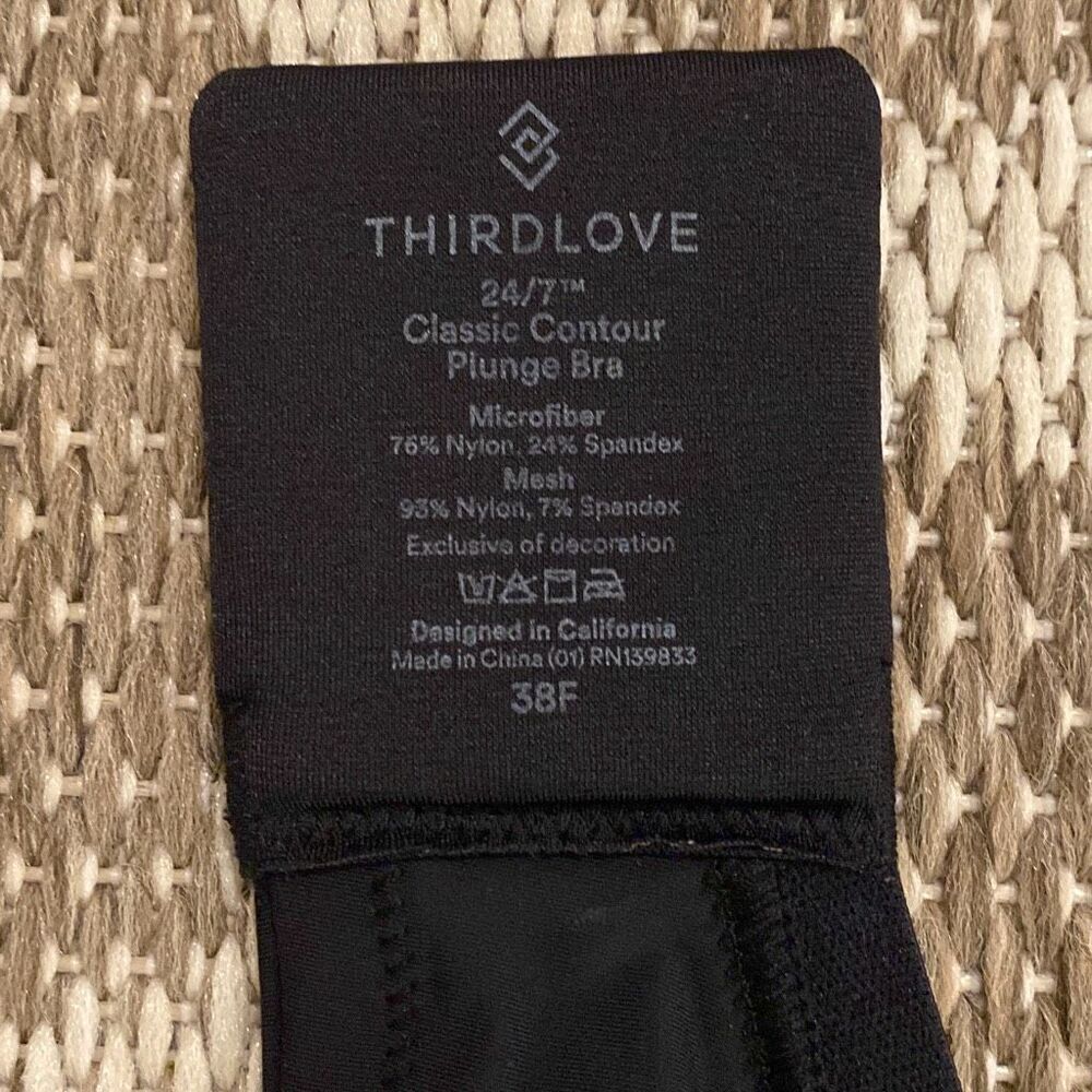 Third love, 24/7 classic contour, plunge bra, size 38F - Picture 4 of 5